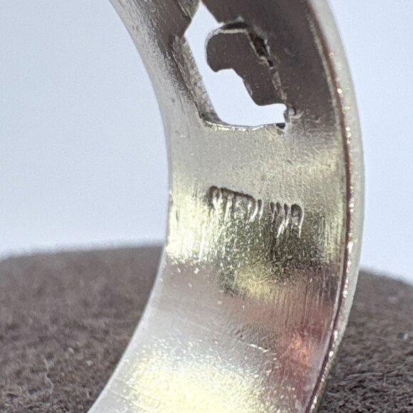 VTG Solid Sterling Silver 925 Hebrew Scripture Inscribed Band Ring Size 10 - Picture 5 of 8